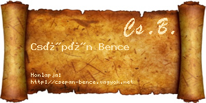 Csépán Bence névjegykártya